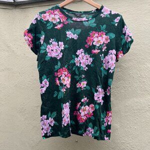 Ann Taylor 100% linen floral tee (M)